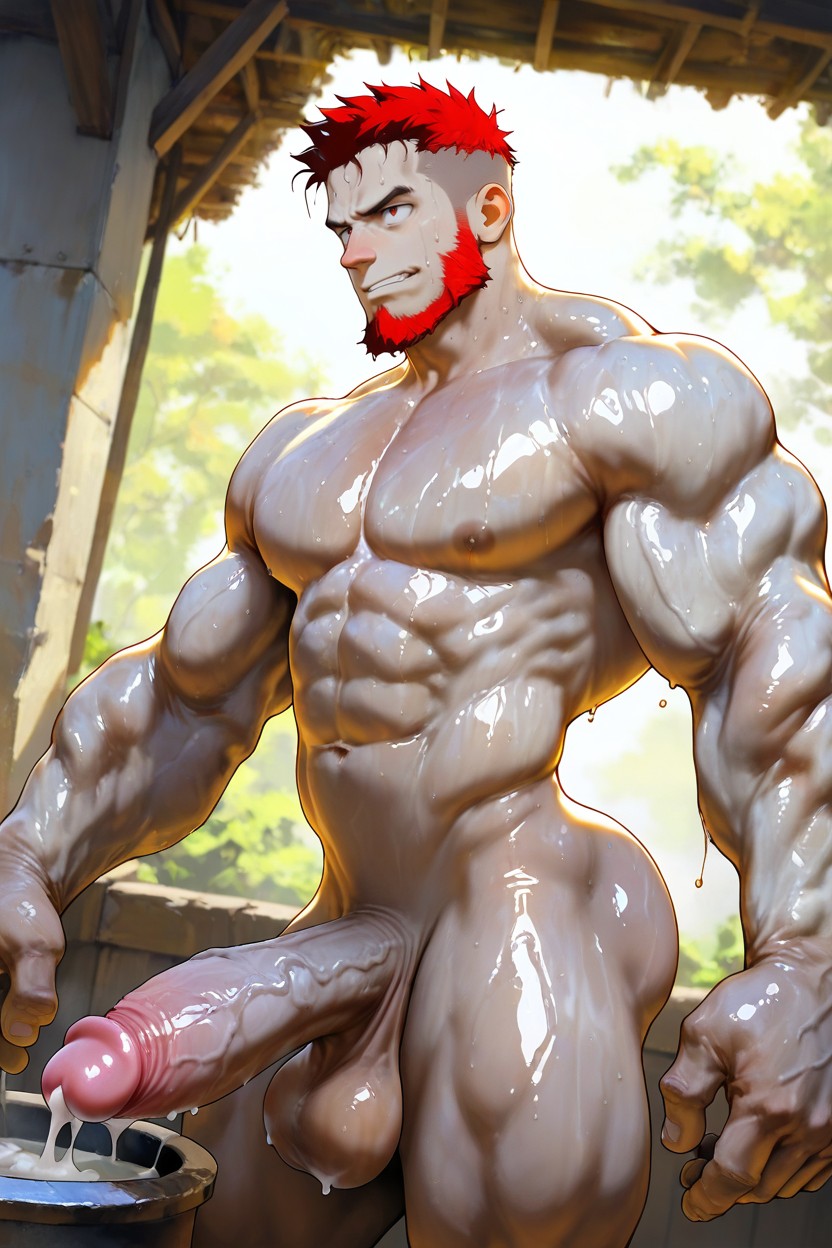Heavy Arms, Thick Pulpy Body, Heavy Muscular Body AI Gay Porn