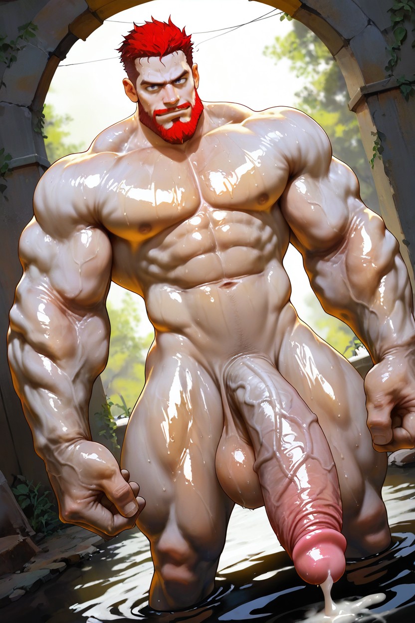 Huge Thighs, Side View, Squeezable AI Gay Porn
