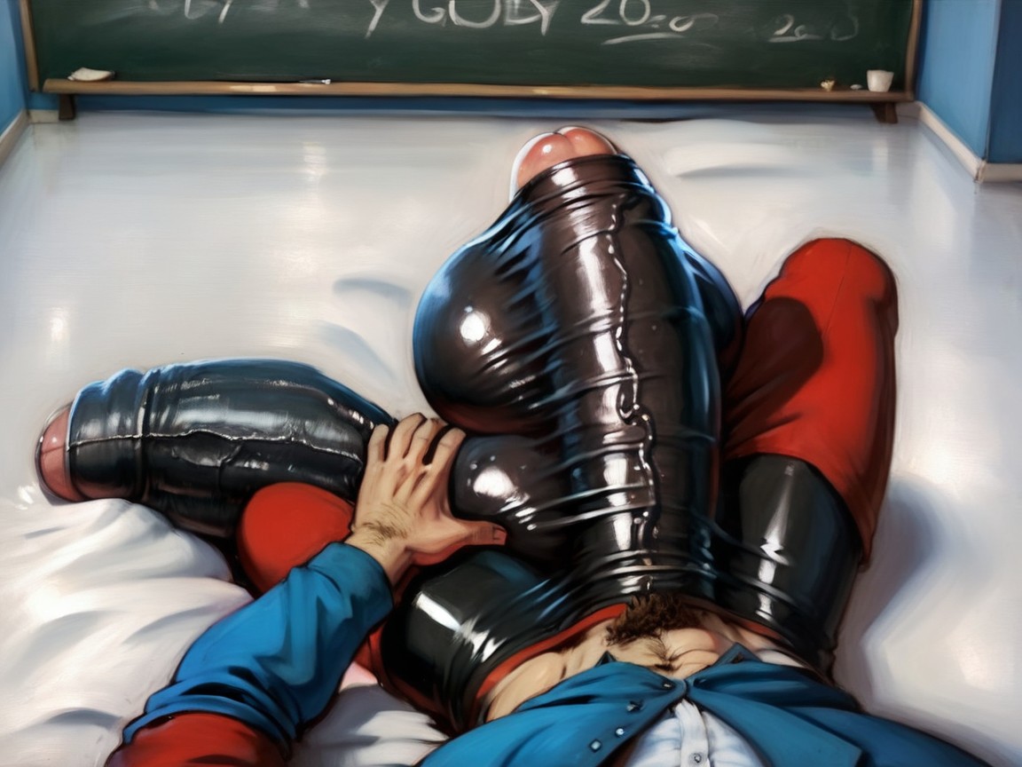 Impossibly Long And Thick Hyper Cock, Form Fitting Stretchy Tight Fabric Fully Covers The Whole Penis, Perfect Impossibly Oversized Thick And Extra Long Hyper Dick AI Gay Porn