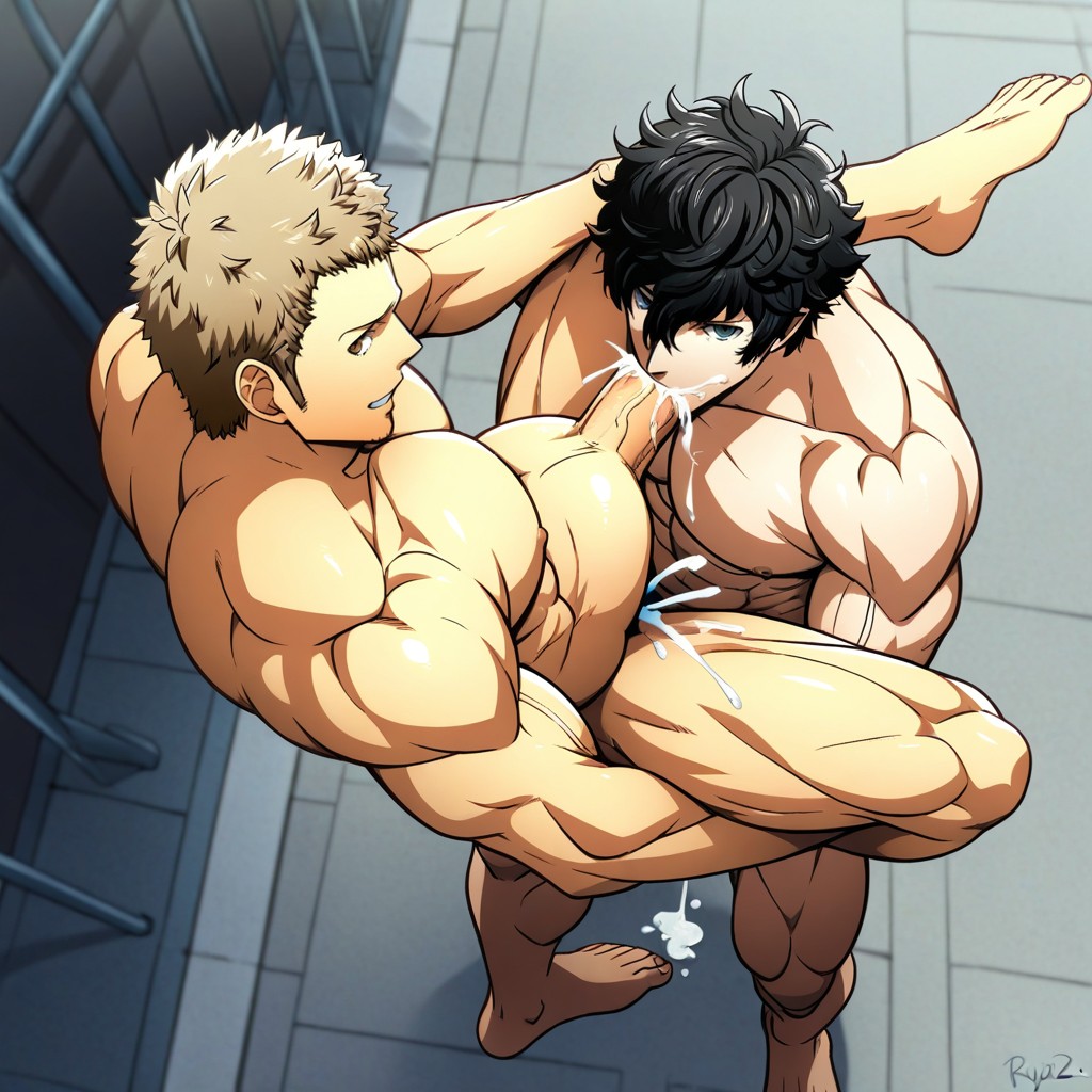 Spikey Blond Hair, Ryuji Sakamoto From Persona, Cumshot AI Gay Porn