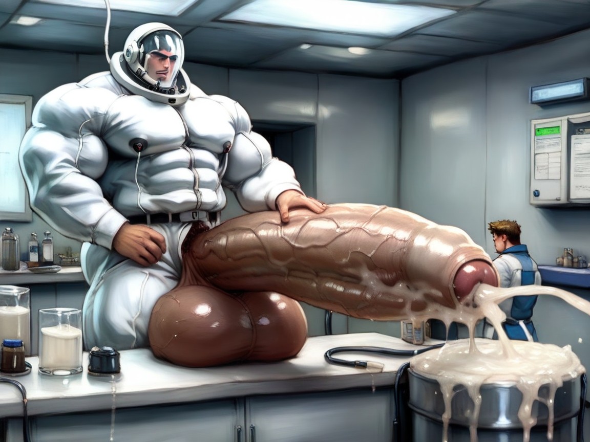Massive Enormous Giant Uncut Hyper Cock, Bara Hentai, Tubes Filled With Cum AI Gay Porn