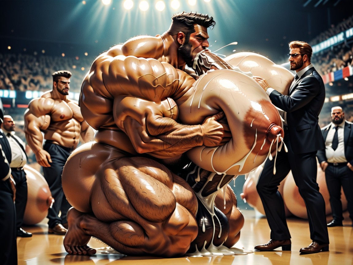 Gay Gangbang, Front View, Side View AI Gay Porn