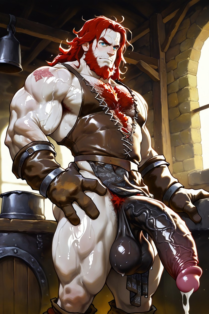 Pale White Skin, Heavy Arms, Sunny AI Gay Porn