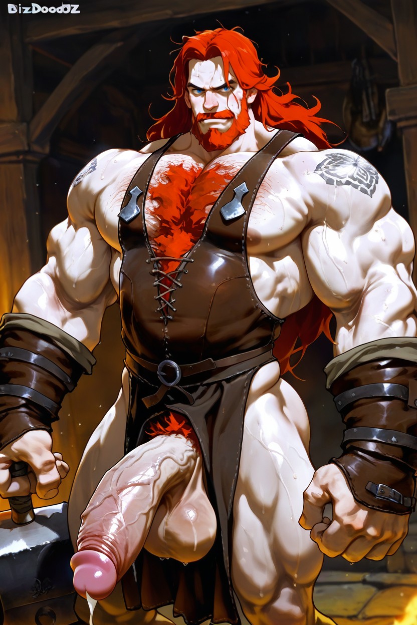 Squeezable, Sunny, Heavy Muscular Body AI Gay Porn