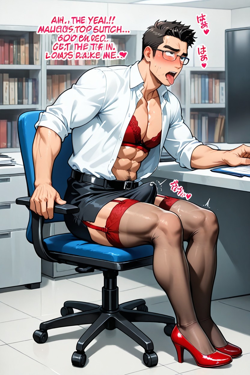 Leaking Precum, Fit, Mentaiko Art Style AI Gay Porn