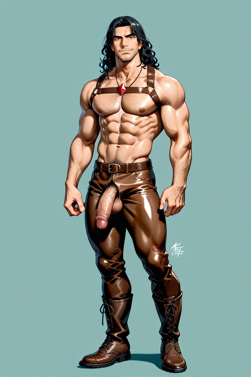 Fit, Hairy Testicles, A Tender Smile AI Gay Porn