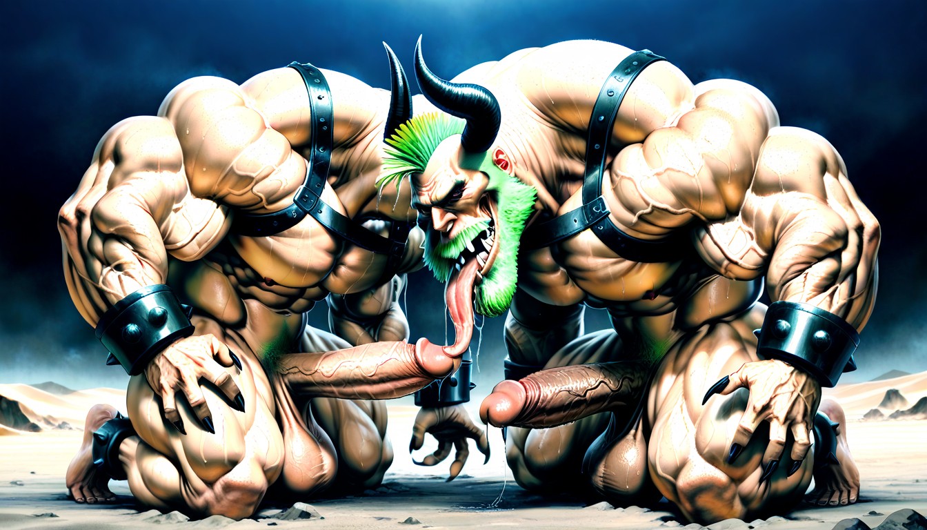 Hyper Long Cock, Black Claws On Fingers And Toes, Caveman AI Gay Porn