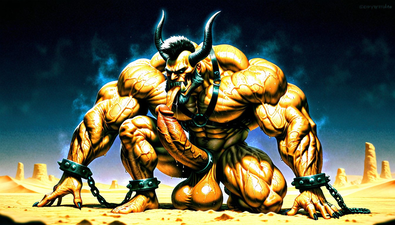 Huge Balls, Hyper Muscles, Veiny Muscles AI Gay Porn