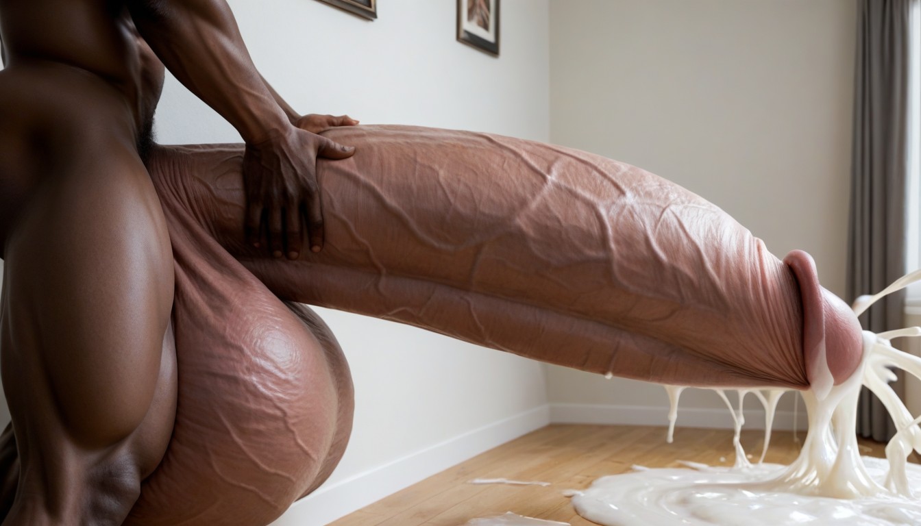 Oversized Hyper Gigantic Penis, African, Cock Growth AI Gay Porn