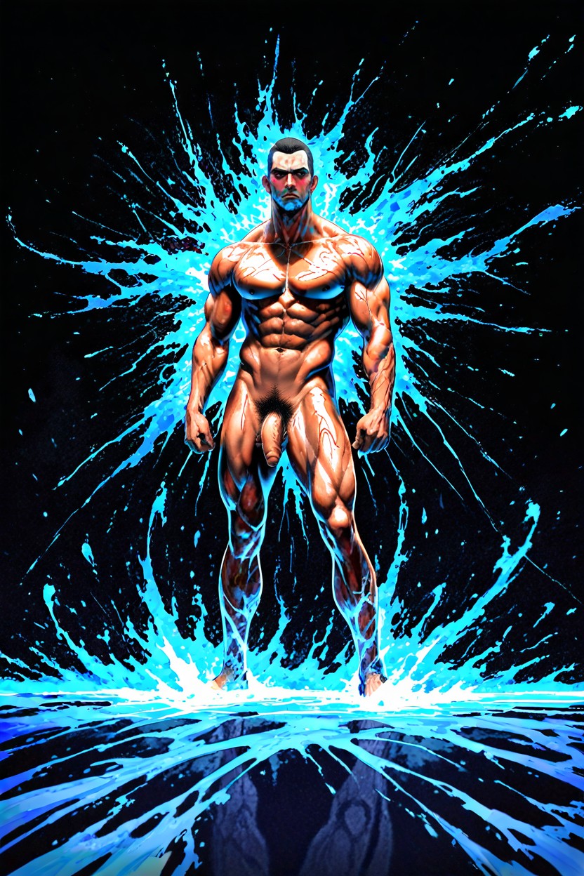 Abstract, Handsome Fit Man, Detailed Lines AI Gay Porn