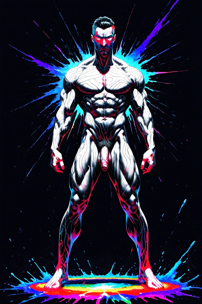 Full Body, Splashes Of Paint, Monster AI Gay Porn