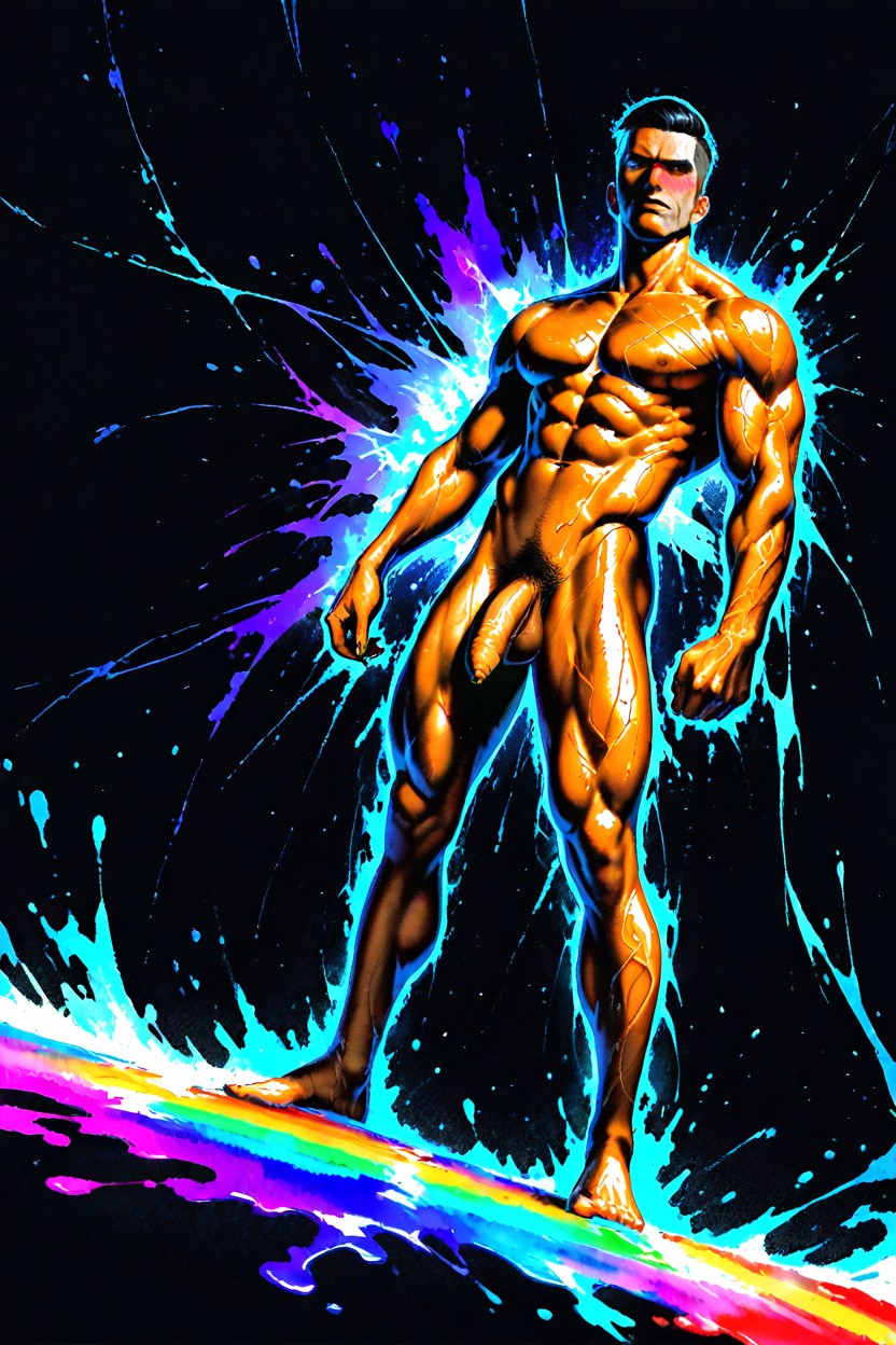 Delgada, Front View, Caucasian Porno gay IA