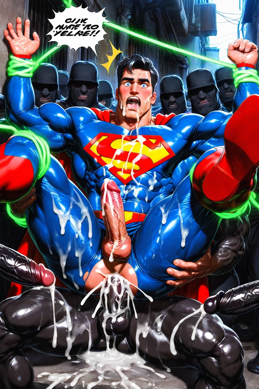 Huge Muscles, Superman Gives Himself To A Black Man, Highly Detailed Porno gay IA