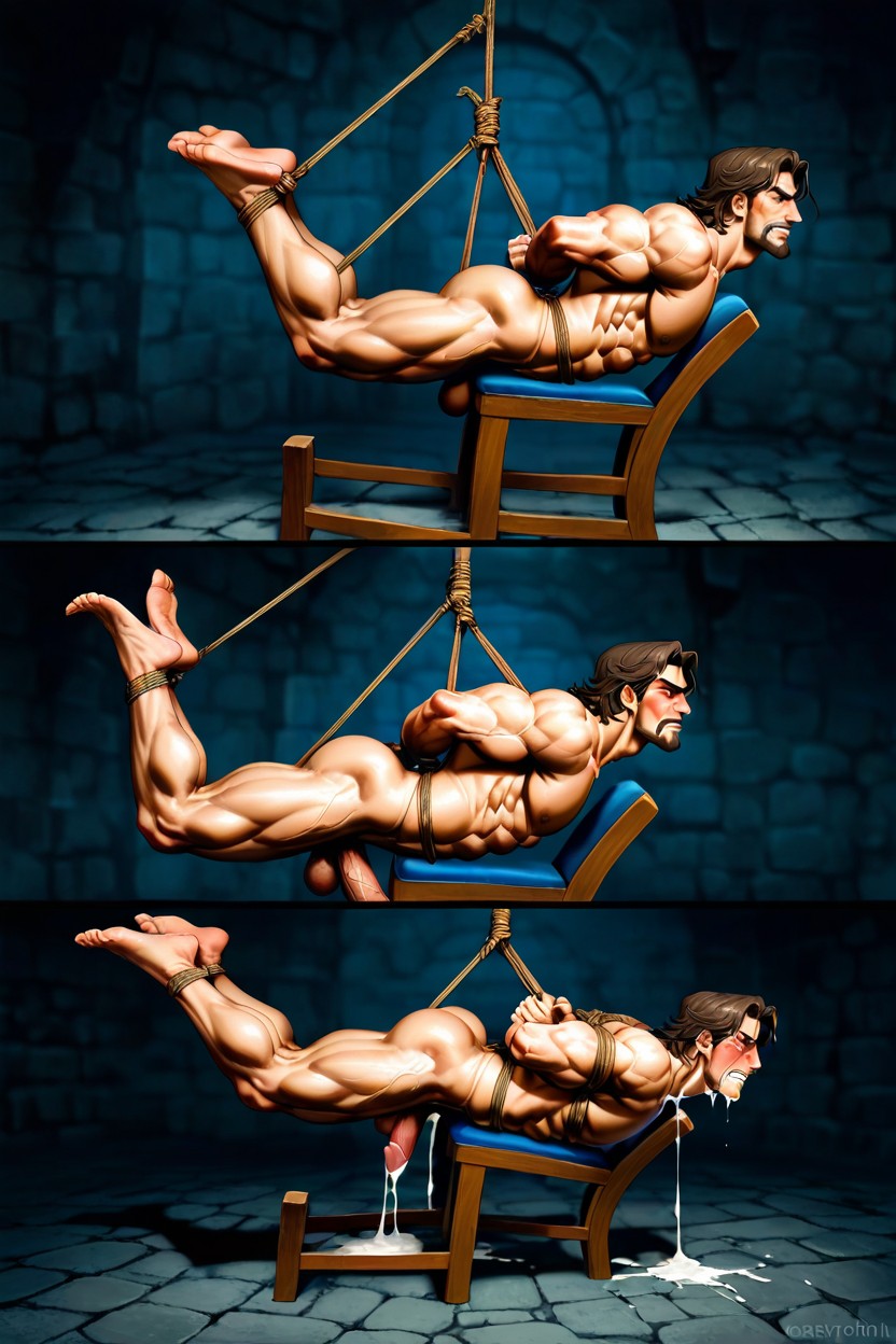 Gengoroh Tagame Artstyle, Firm Ass, Hyper Details AI Gay Porn
