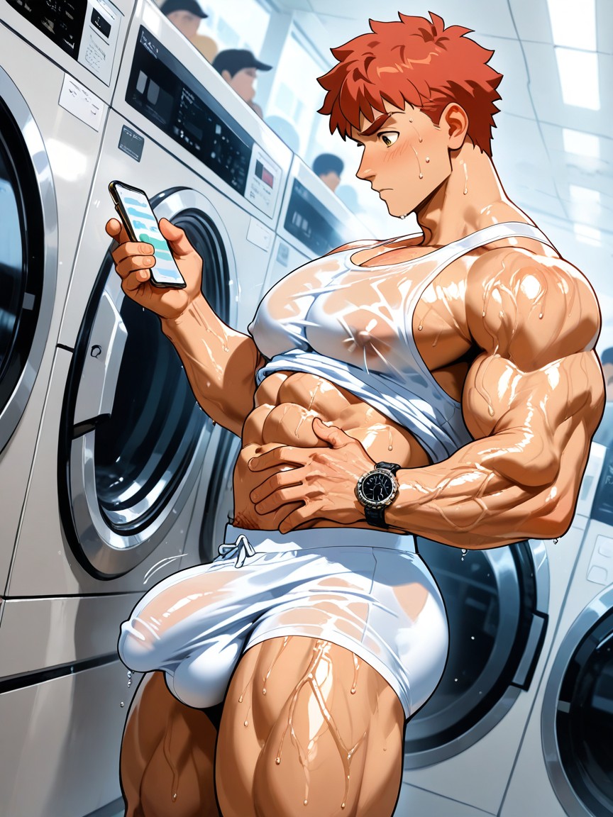 Veiny Body, Erect Bulge, Side View AI Gay Porn
