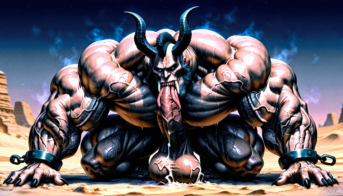 Mighty Warrior, Black Claws On Fingers And Toes, Realistic Face AI Gay Porn
