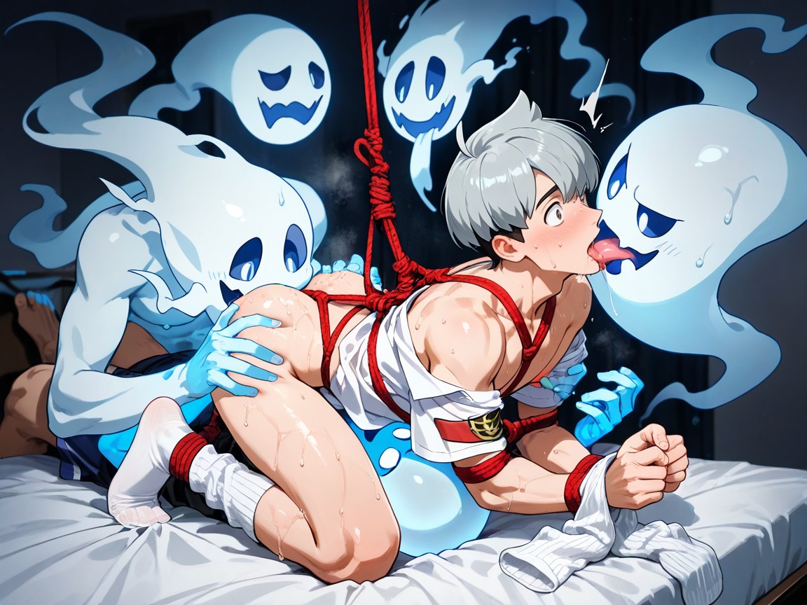 Masculine, Bondage, Ghost‘s Face Buried In His Ass AI Gay Porn