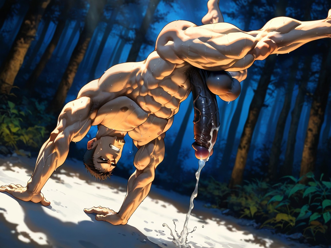 No Tattoo, Cinematic Lighting, Forest Background AI Gay Porn