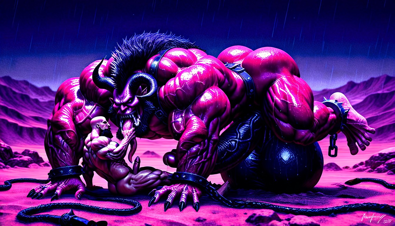Exposed Muscle Thighs, Mohawk, Harness AI Gay Porn
