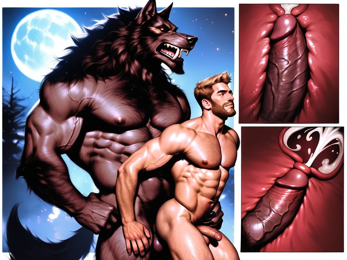 Human Is Moaning, Detailed Internal Cumshot Image, Hairy Paw Hands On Human’s Hips AI Gay Porn