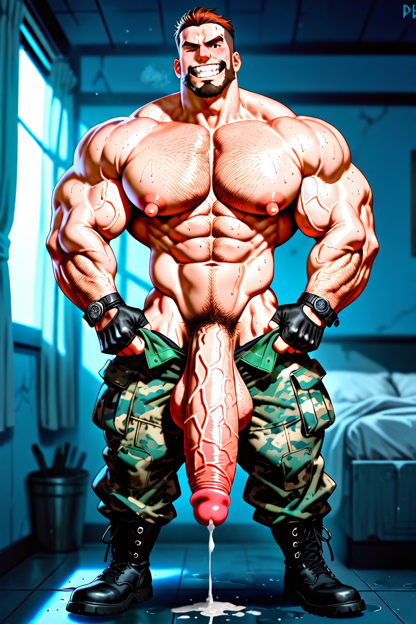 Naked, Exposing His Penis And Balls, Arm Bands AI Gay Porn