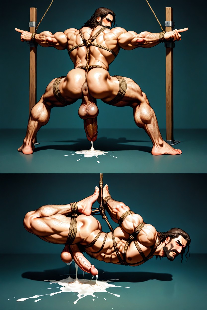 Spread Legs, Bondage, Huge Big Cock AI Gay Porn
