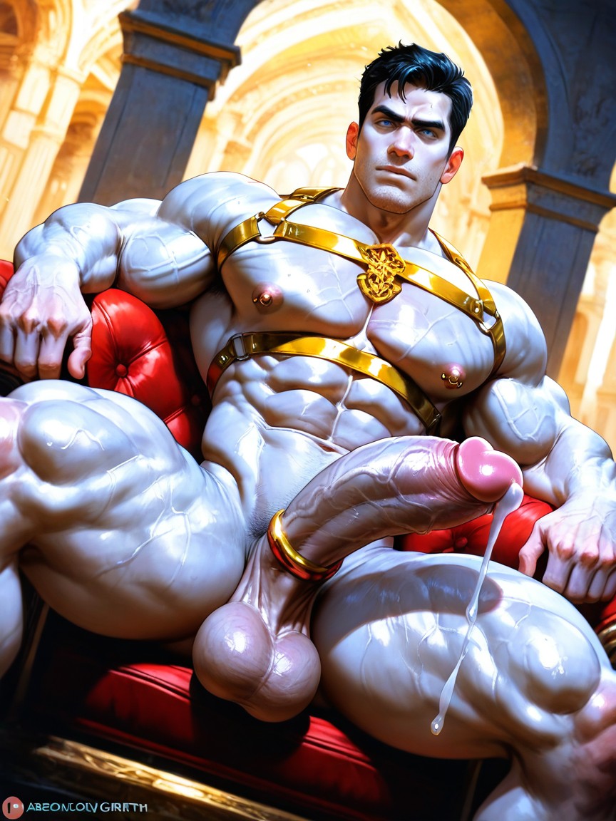 Naked, Huge Fingers, Legs Open AI Gay Porn