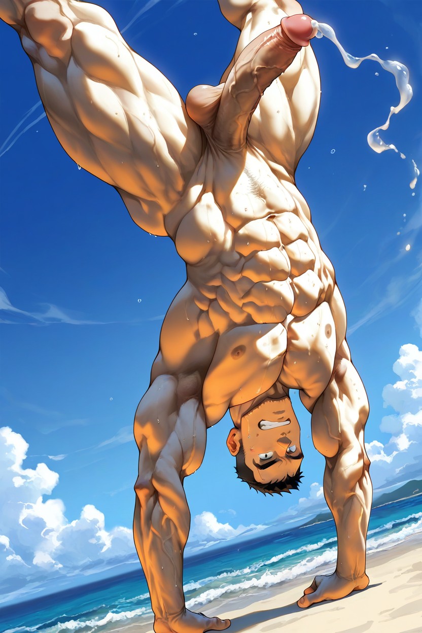 Qboy, Huge Heavy Defined Bulging Pecs, Scary AI Gay Porn