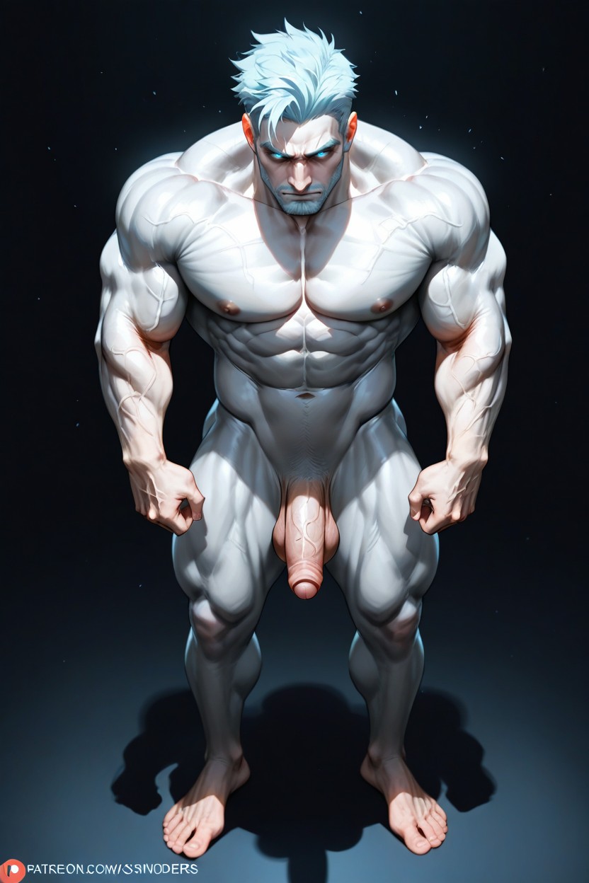 Full Body, Body Fat, Pastel Pink Nips Are Completely Uncovered And Exposed AI Gay Porn