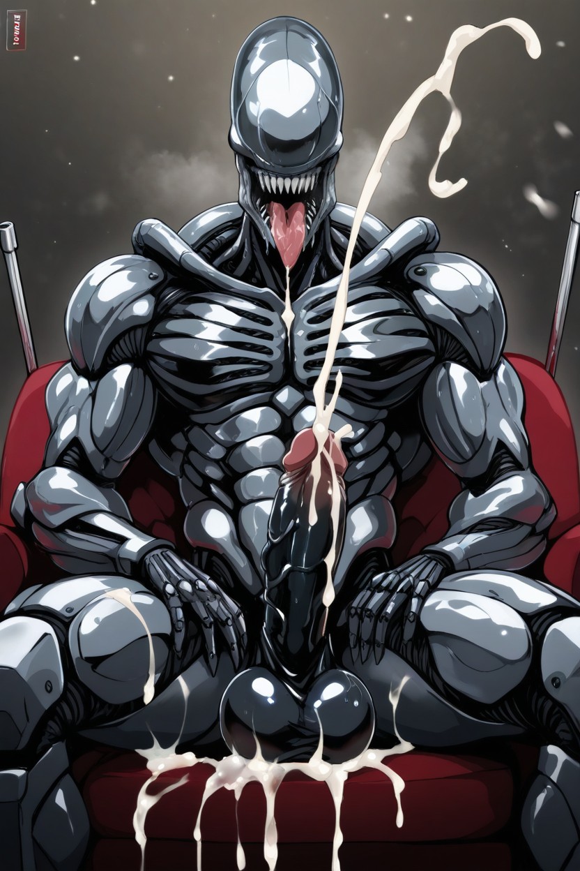 Hyper Erect Cock, Messy Cumshoot, Grey Metal Sounding Rod Inside Urethra AI Gay Porn