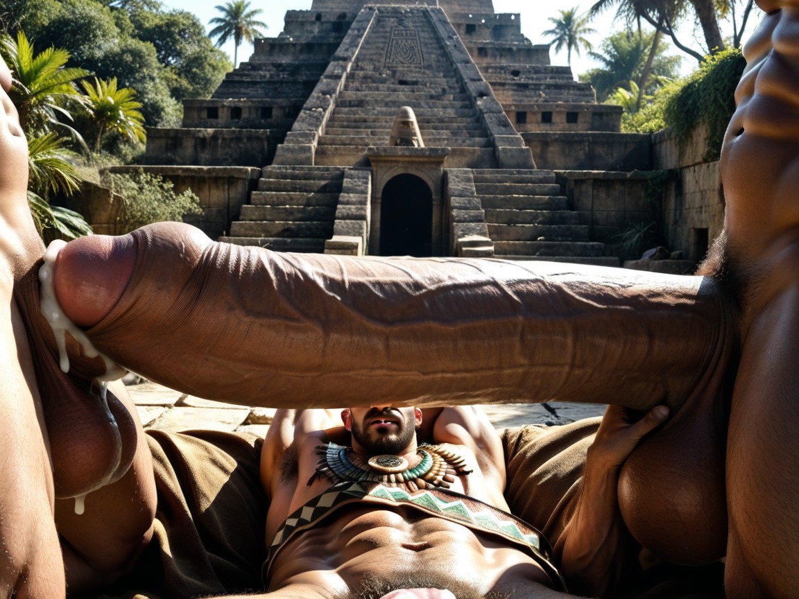 Detailed, Aztec, Masculine AI Gay Porn