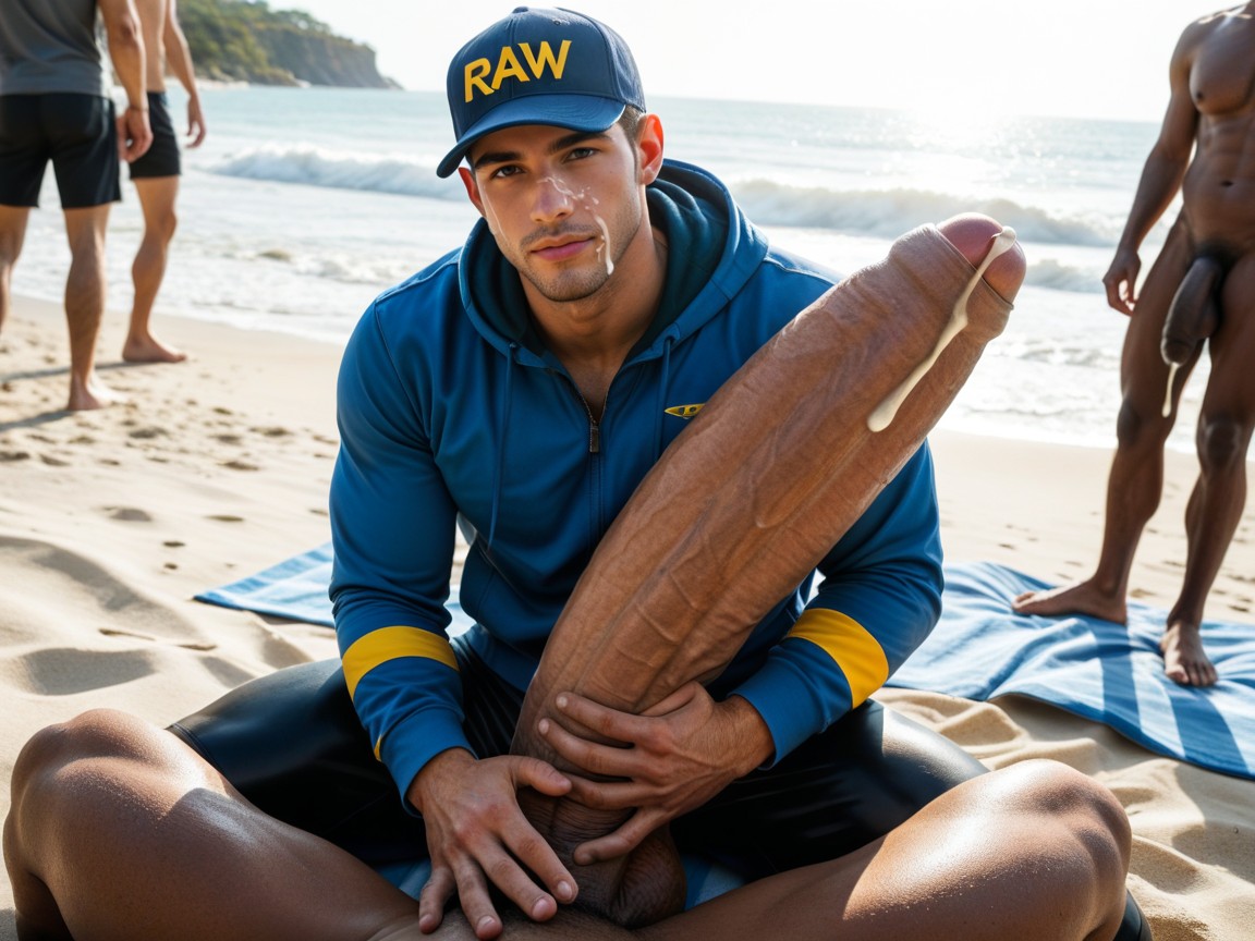 Huge Hyper Cock Ejaculates Cum, Only Men, Fix Anatomy AI Gay Porn