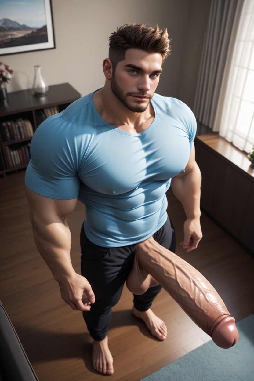 Top Down, Pretty Eyes, Thick Long Penis AI Gay Porn