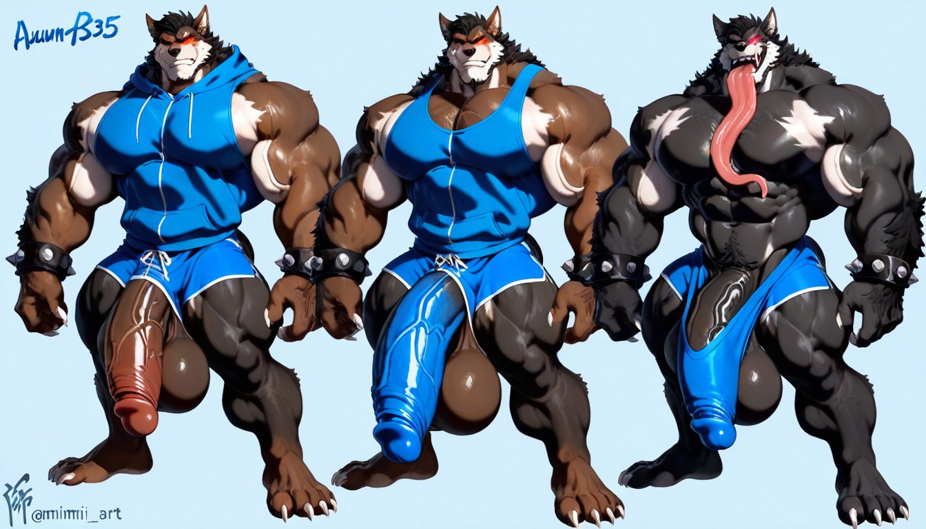 Gigantic Tongue, Glowing Eyes, Oversized Muscles AI Gay Porn