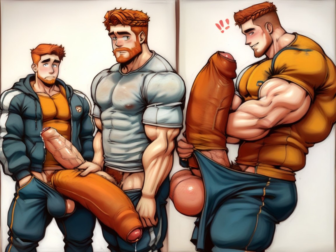 Surprised Cumshot, Scary, Squeezable AI Gay Porn