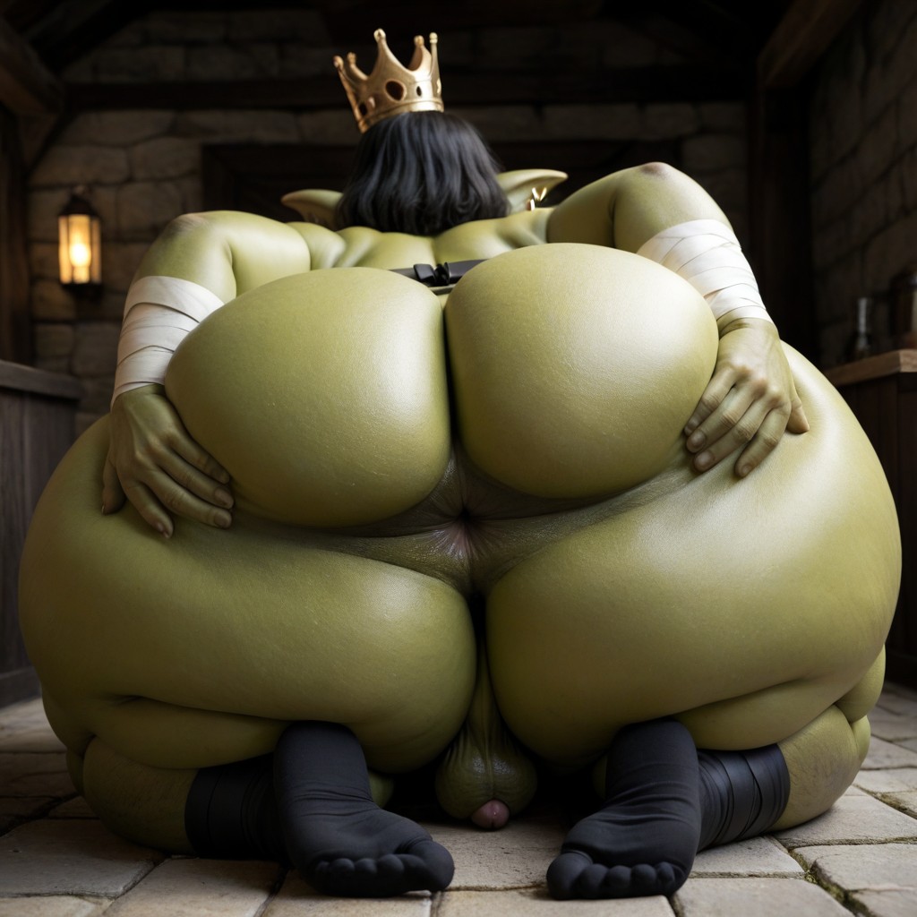 Giant Effeminate Male, Fat, Long Ears AI Gay Porn