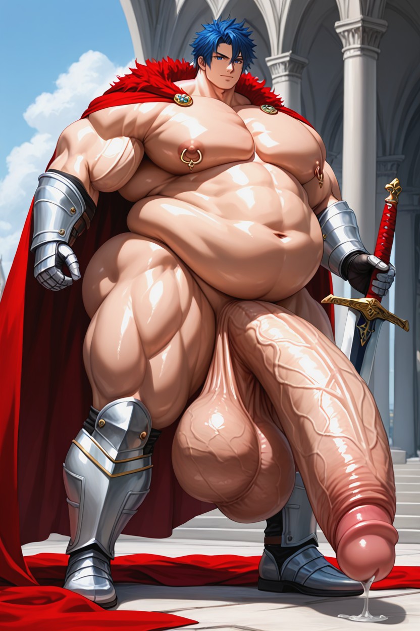 Soft Facial Features, Absurdly Long Oversized Penis, Capa Porno gay IA