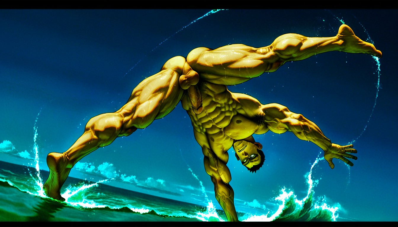 Veiny Pulpy Body, Very Short Hair, Legs Split Horizontally In The Air Body Straight AI Gay Porn
