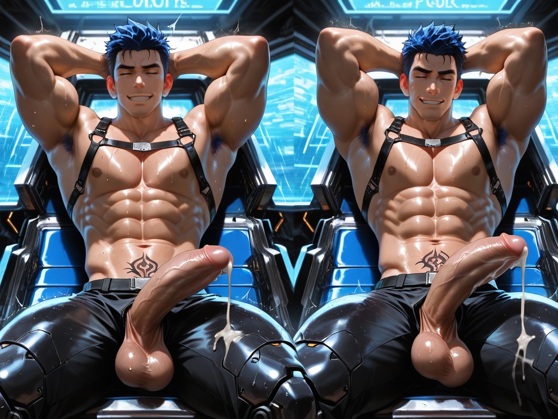 Dramatic Angle, Oversize Muscle, White Pubic Hair AI Gay Porn