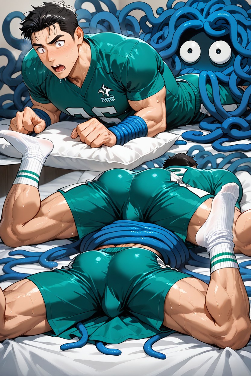 Legs Spread, Sweaty, Ultra Detailed AI Gay Porn