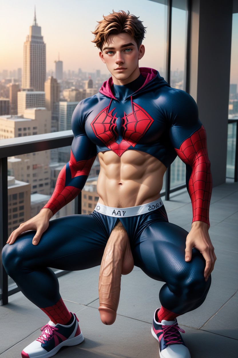 Cosplay, Long Foreskin, Balcony AI Gay Porn