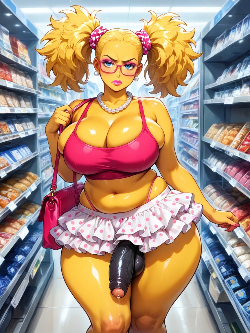 Makeup, Pink Backpack, Highleg Pink G-string AI Gay Porn