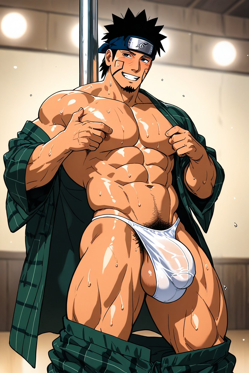 Smile, Standard Headband Of The Hidden Leaf Villagekonohagakure, With A Bulge On His Legs AI Gay Porn