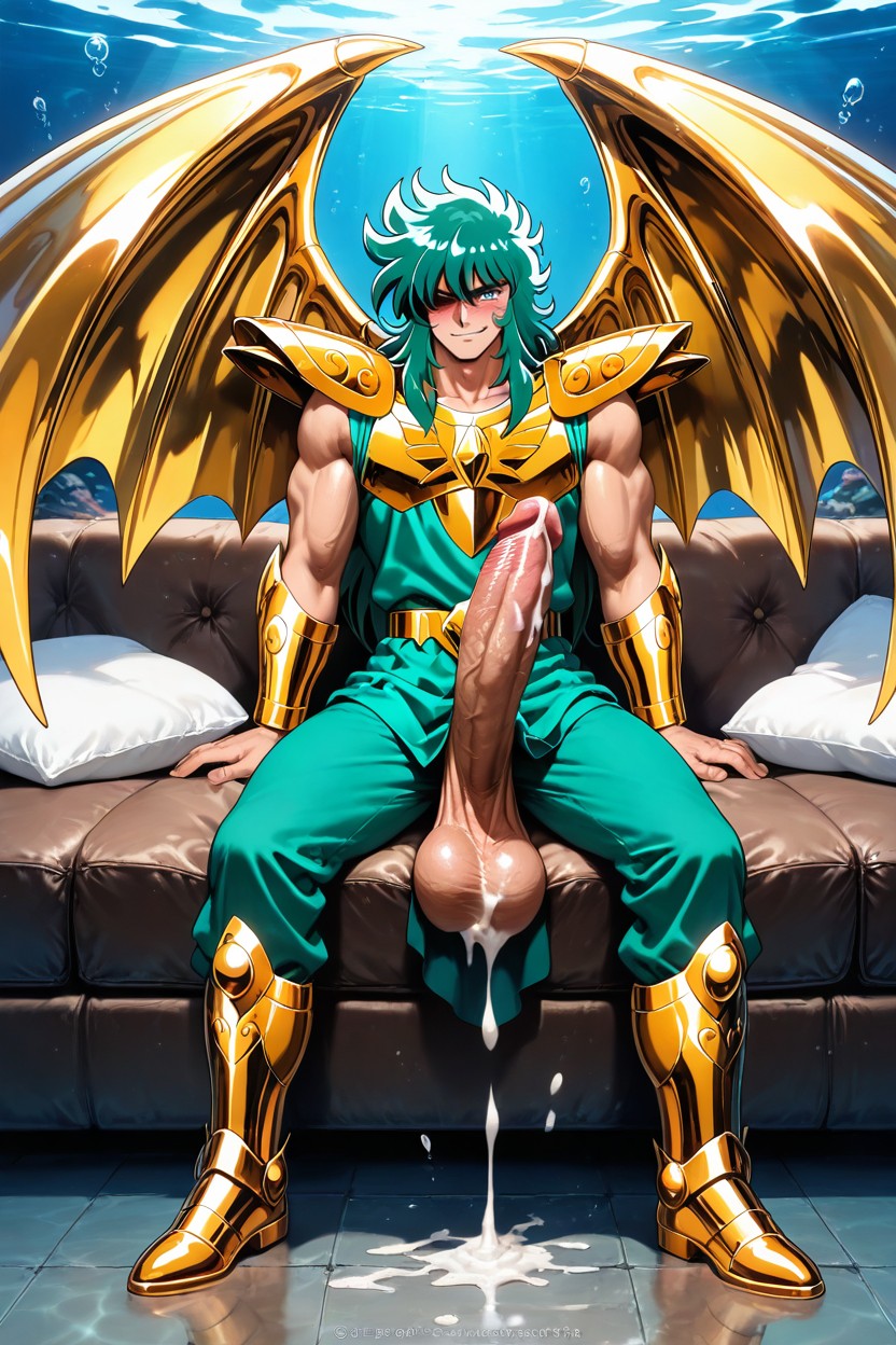 Solo, Hyper Cum, Green Hair AI Gay Porn