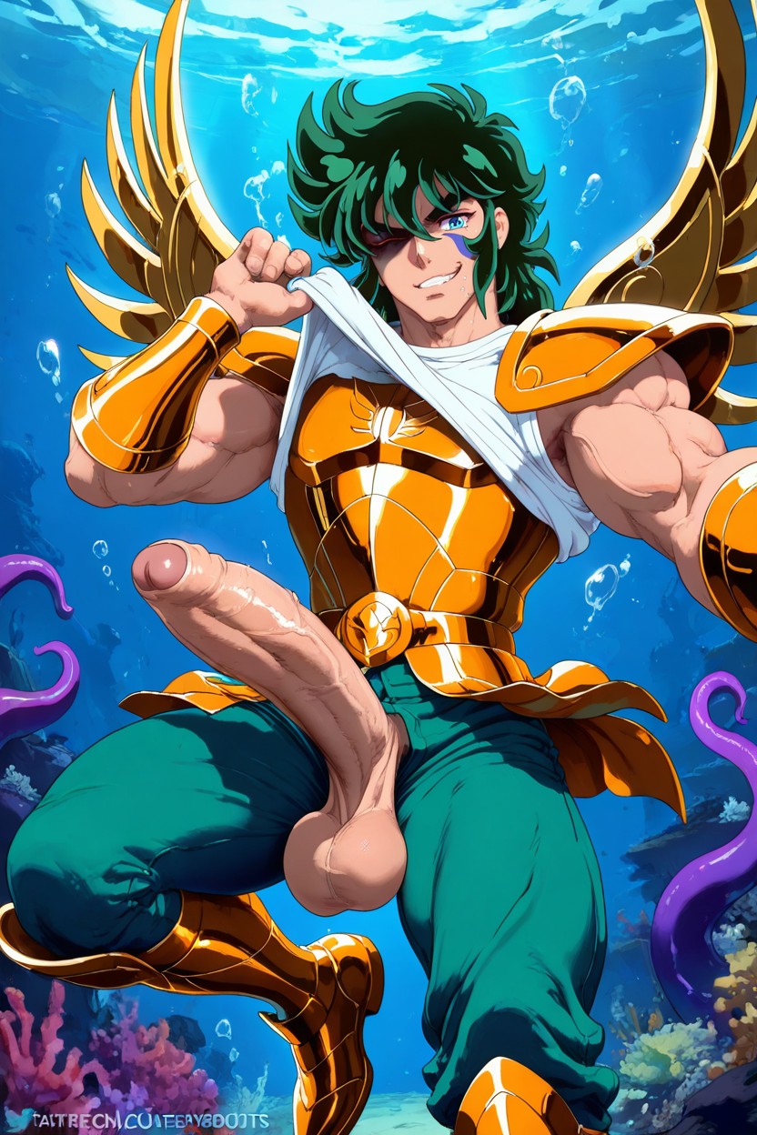 Hand On Cock, Muscles, Anime Style AI Gay Porn