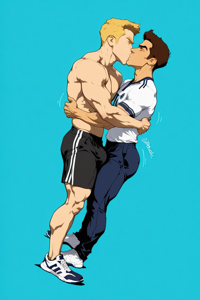 Tight Embrace, Looking Away, Standing AI Gay Porn