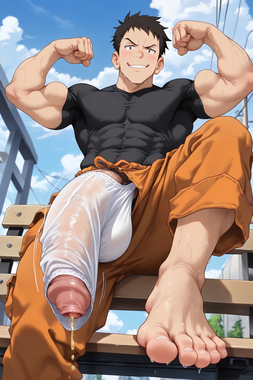 Smirk Expression, Oubi Akitaru From Enen No Shouboutai, Cutesexyrobutts AI Gay Porn