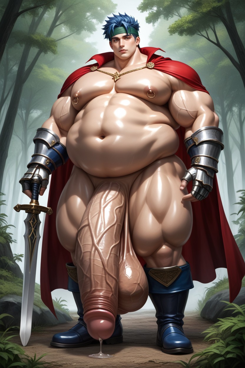 Messy Hair, Dark Blue Armor With Gold Trim, Forest AI Gay Porn