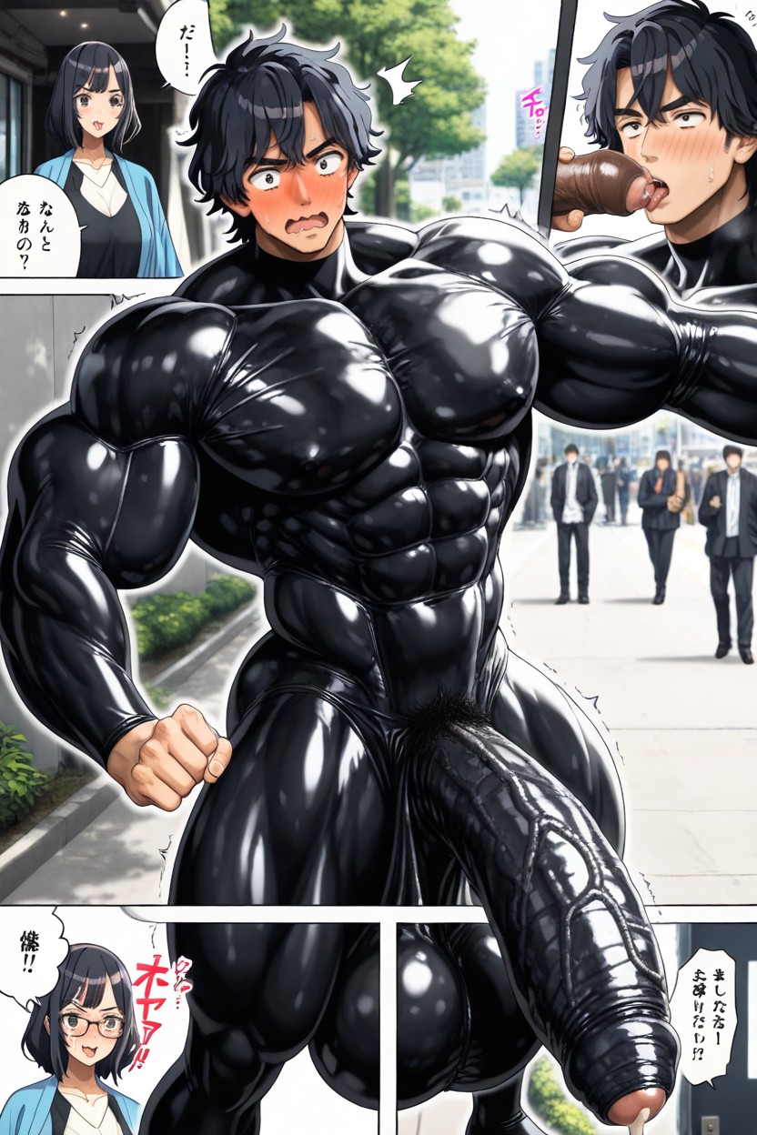 Massive Enormous Giant Uncut Hyper Cock, Surprised Cumshot, Huge Plump Balls AI Gay Porn