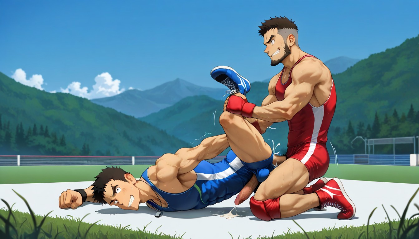 Focus On Visible Penis, Cumming, Strong Lines AI Gay Porn